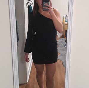 Black One-Shoulder Dress